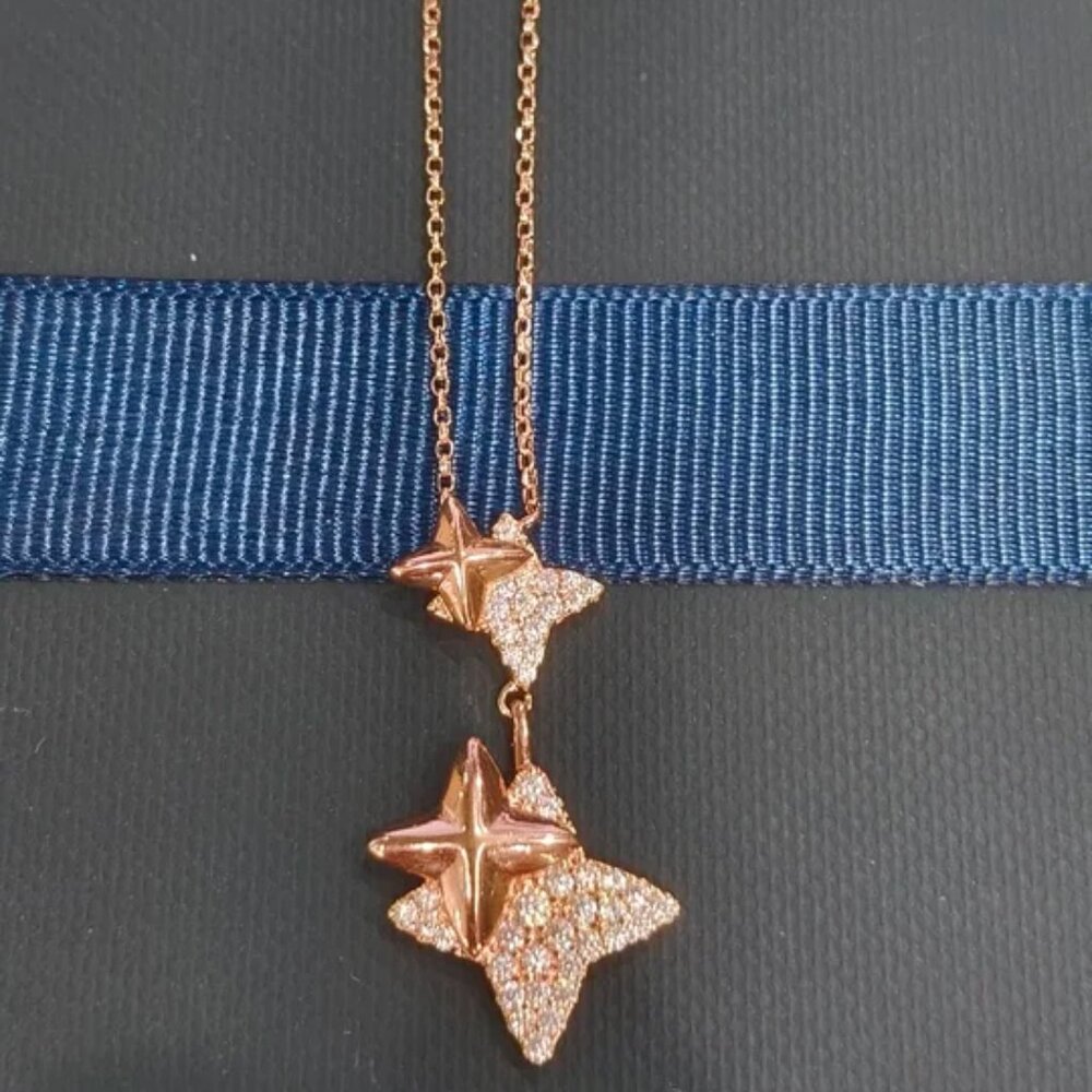APM Monaco Double Météorites Rose Gold Adjustable Necklace